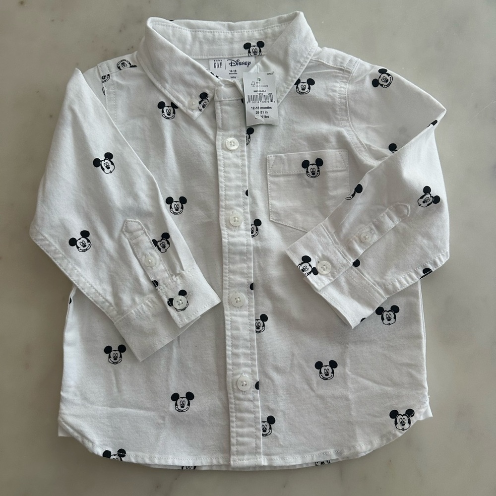 Disney toddler White Mickey Mouse Shirt
